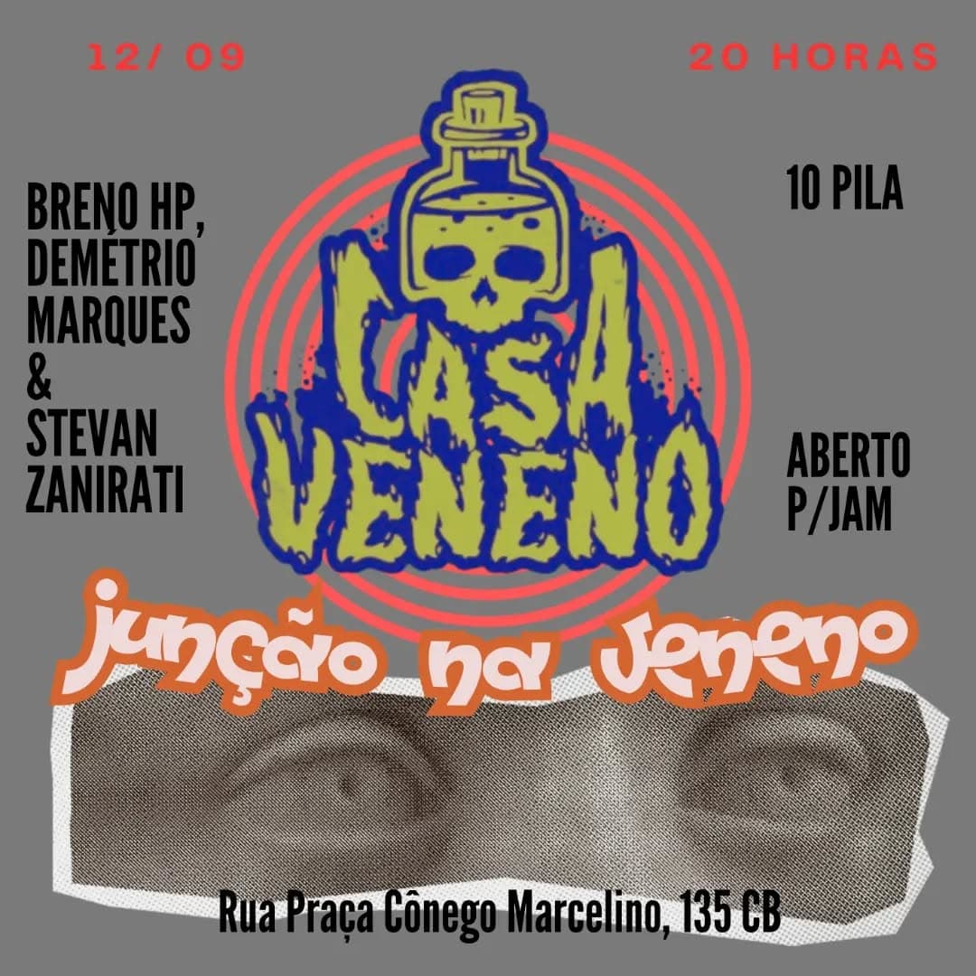 Flyer de Stevan Zanirati, Demétrio Marques, Breno Ronchetti e eu
