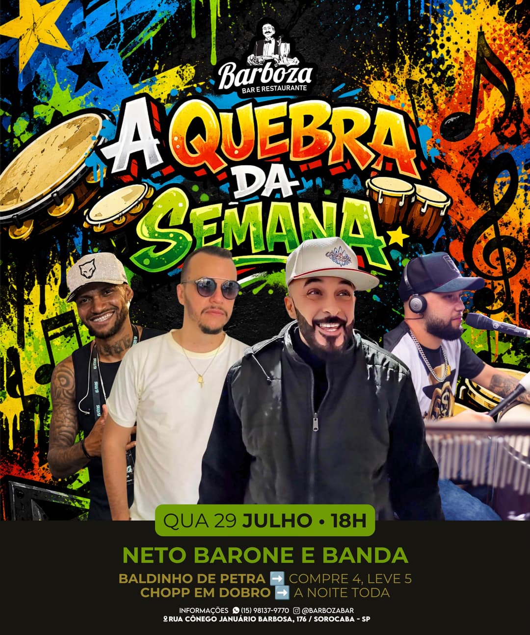 Flyer de Neto Barone e Banda