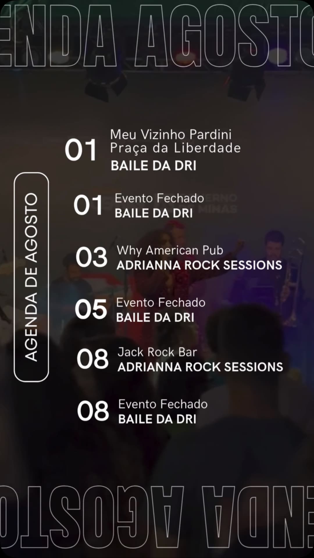 Flyer de Adrianna e Adrianna Rock Sessions