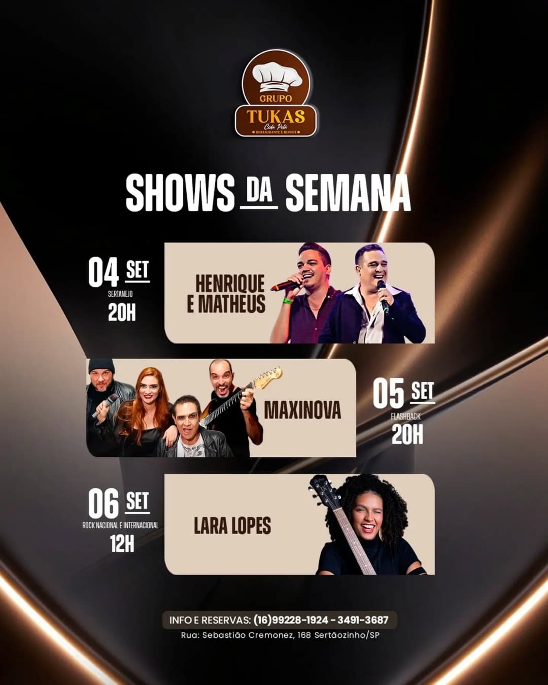 Flyer de Lara Lopes e Henrique Matheus