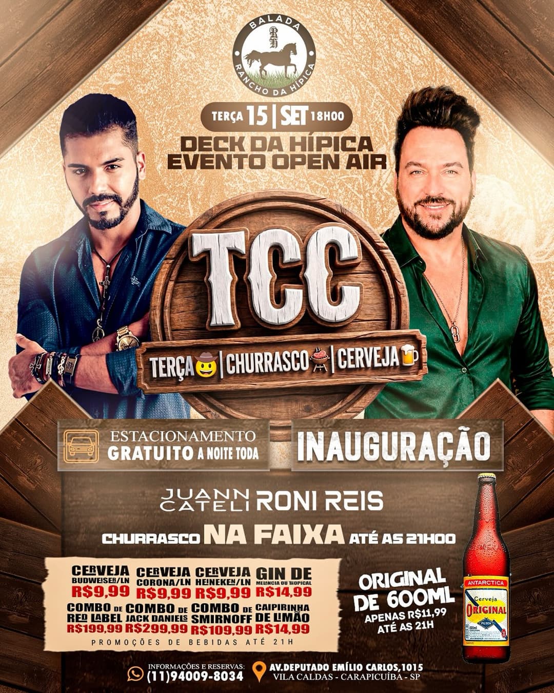 Flyer de Roni Reis e Juann Cateli