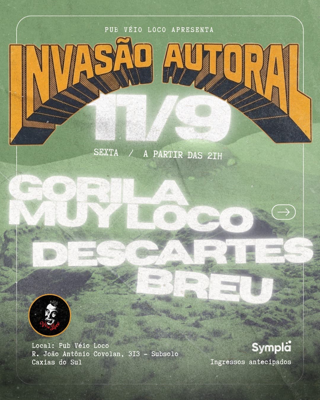 Flyer de Gorila Muy Loco, Descartes e Breu
