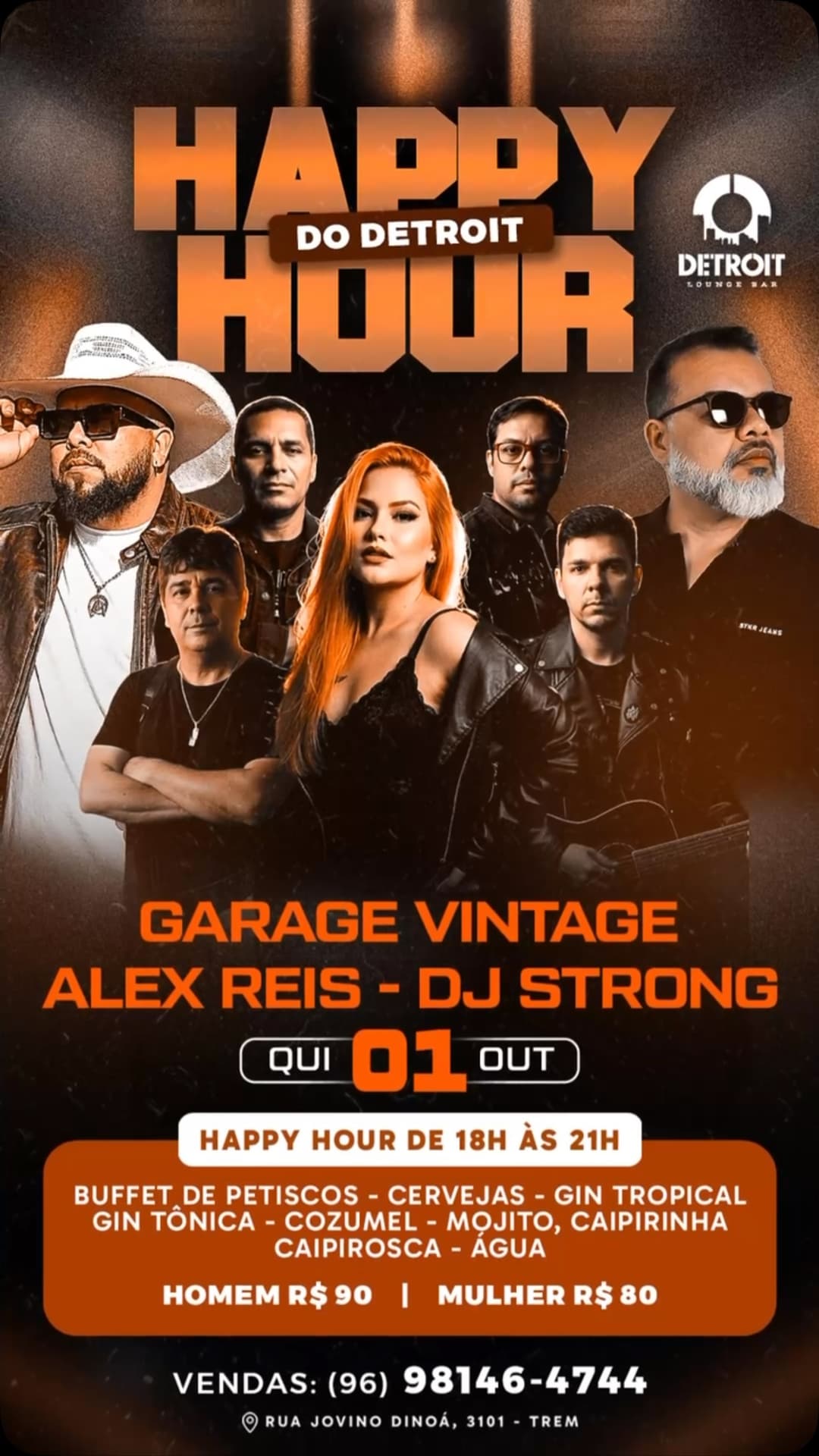 Flyer de Garage Vintage, Alex Reis e DJ STRONG