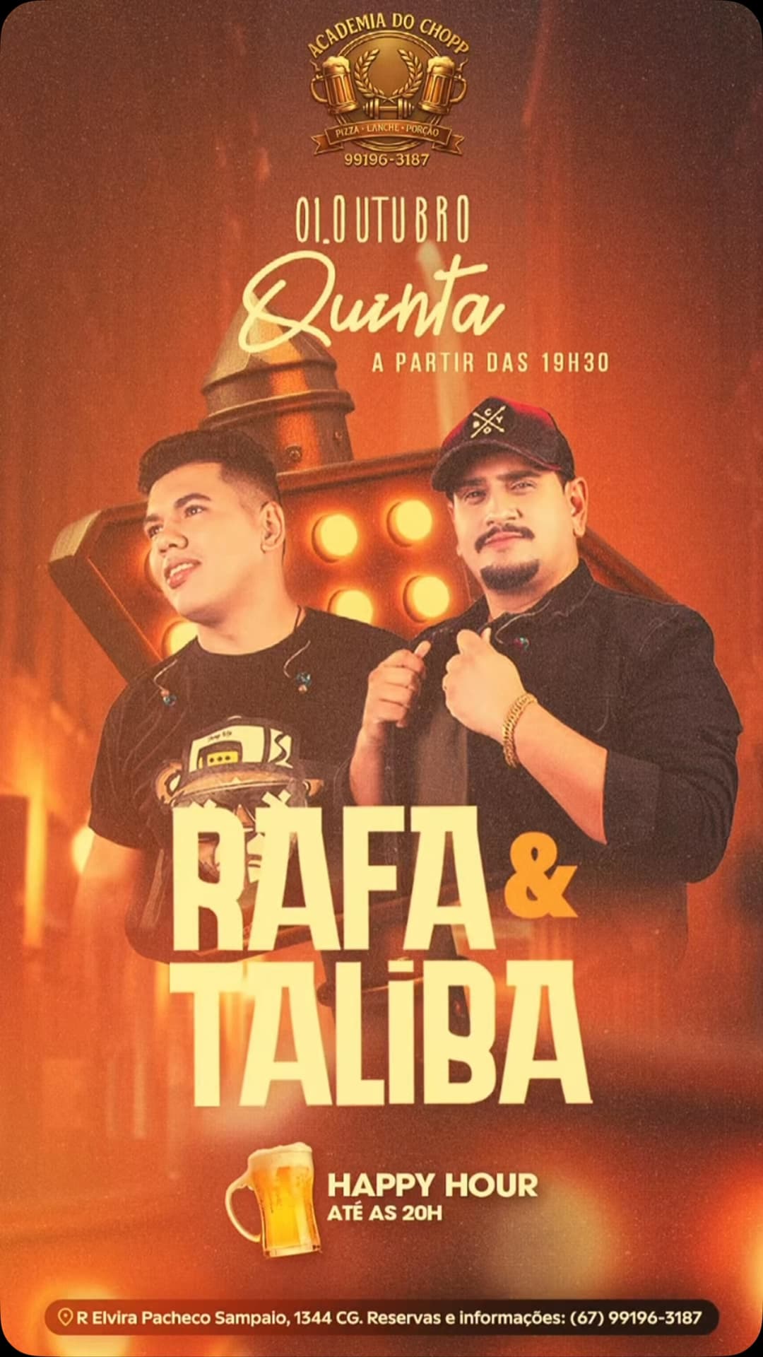 Flyer de Rafa e Taliba