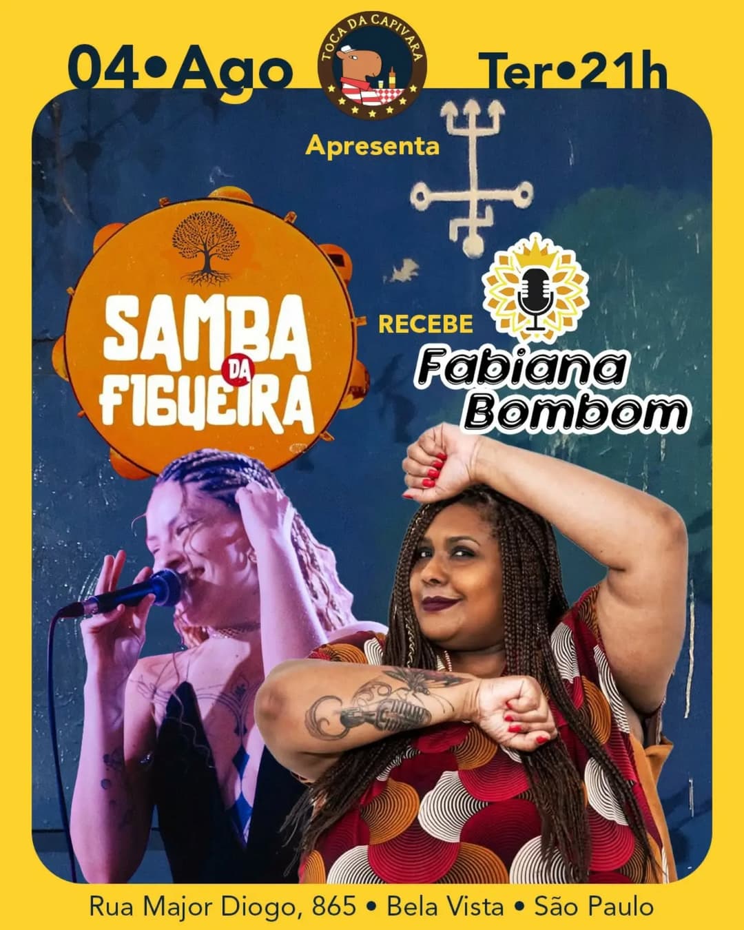Flyer de Fabiana Bombom e Samba da Figueira