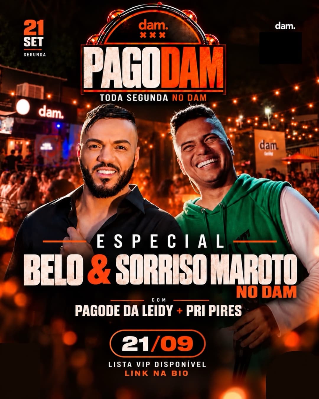 Flyer de Pagode da Leidy e Pri Pires