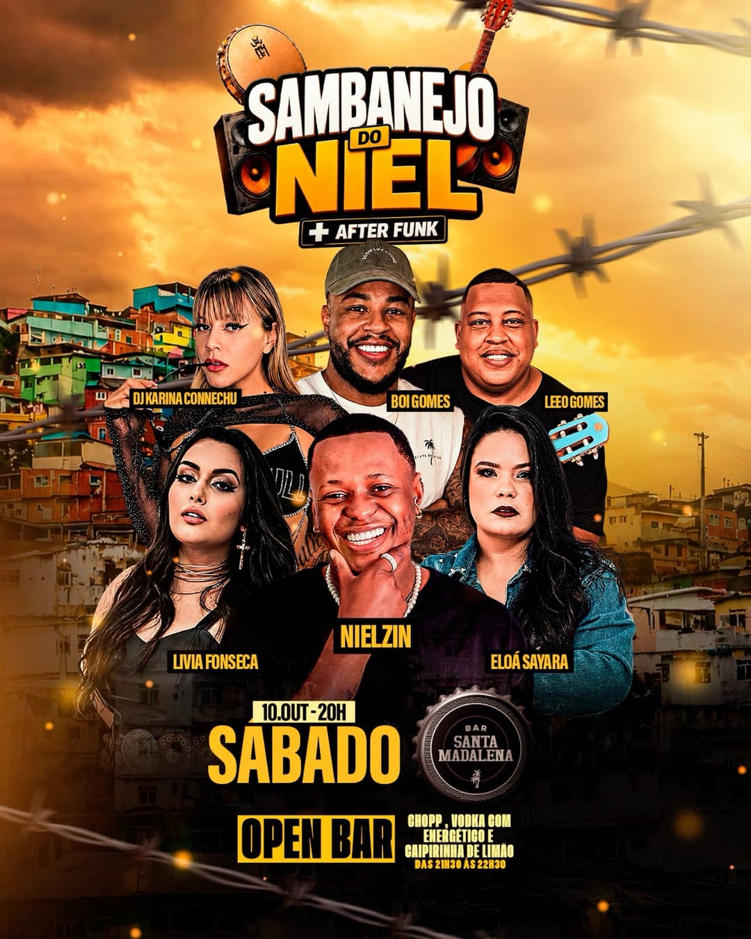 Flyer de Sambanejo do Niel e After Funk