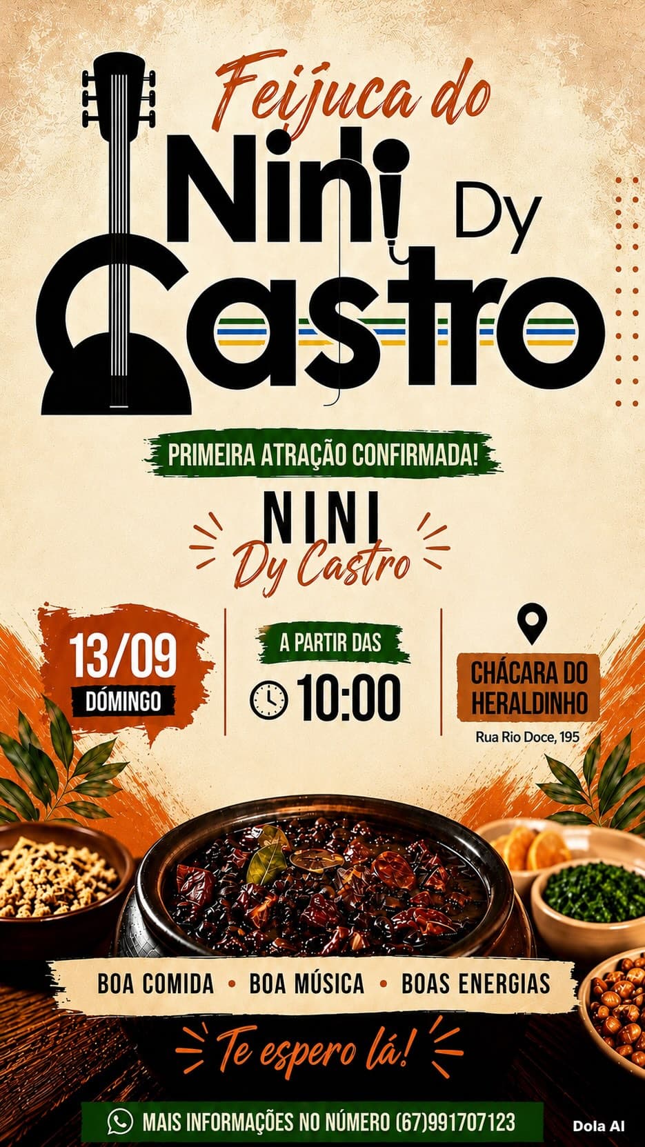 Flyer de Nini dy Castro, Nini Dy Castro Trio e mais 2 artistas