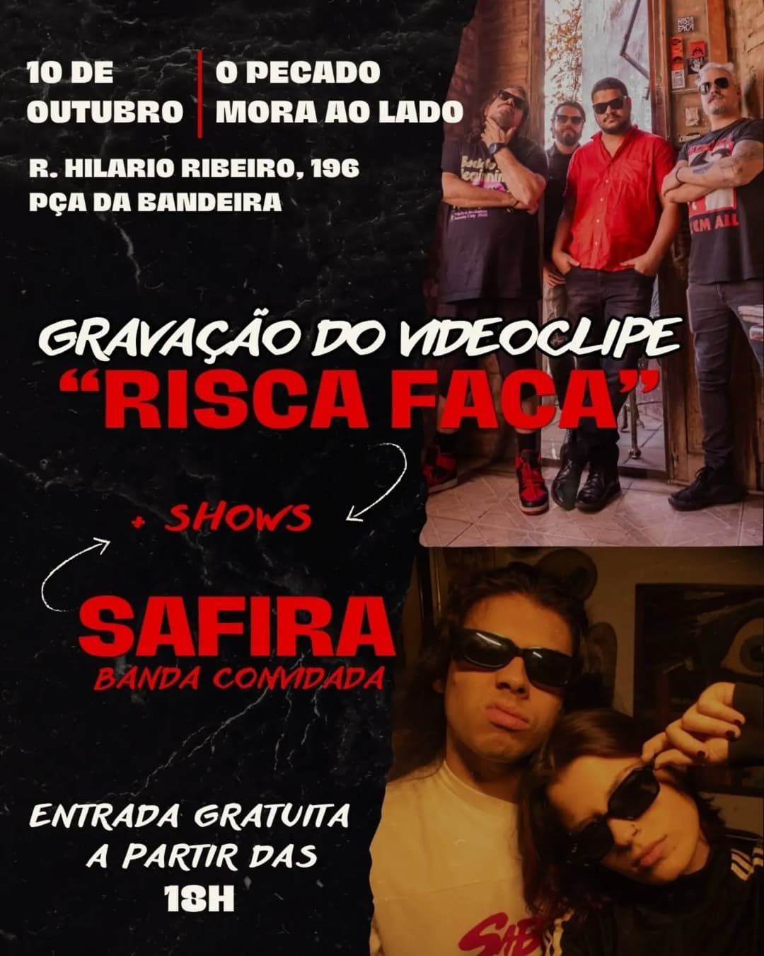 Flyer de Risca Faca e Safira