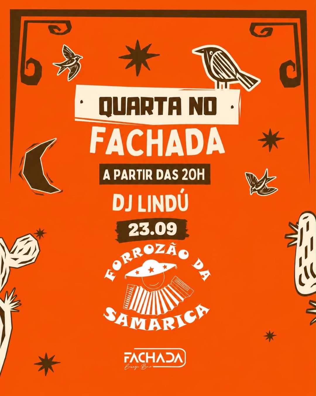 Flyer de DJ Lindú e Forrozão da Samarica