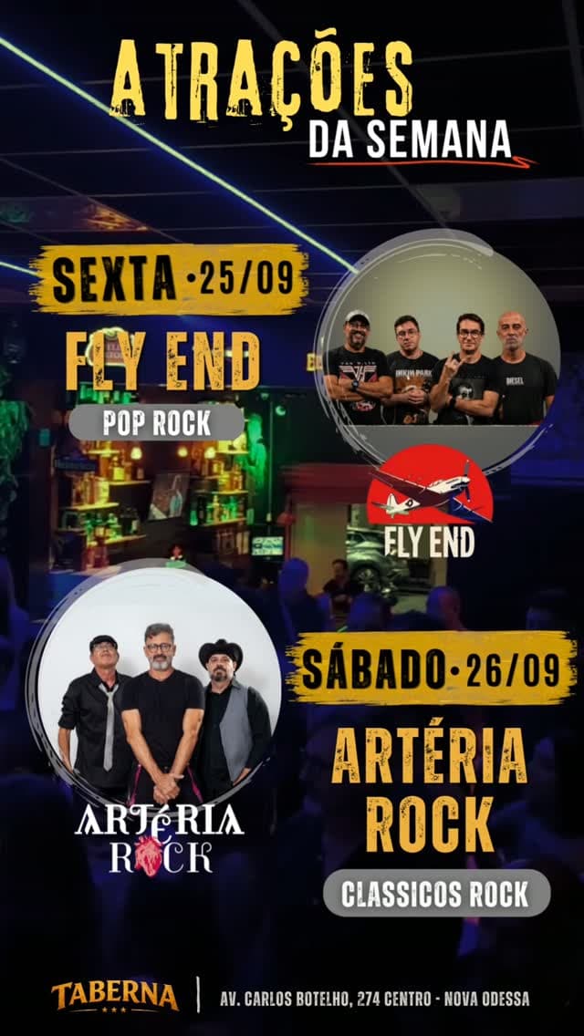 Flyer de FlyEndRock e Artéria Rock