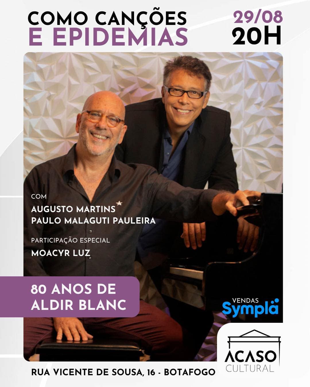 Flyer de Augusto Martins, Paulo Malaguti Pauleira e Moacyr Luz