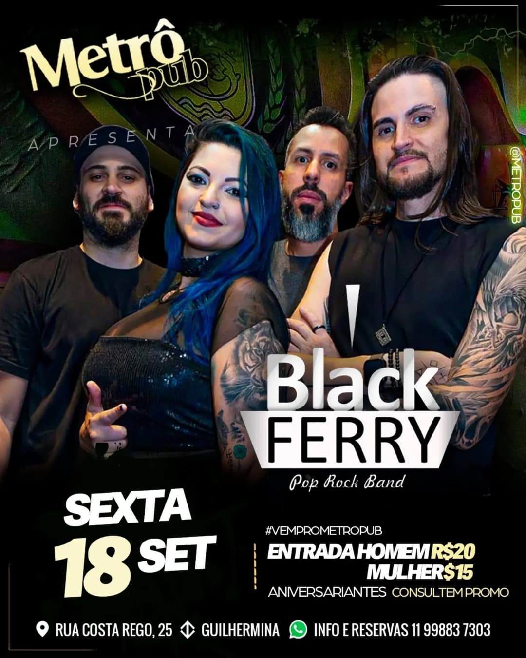 Flyer de Banda Black Ferry