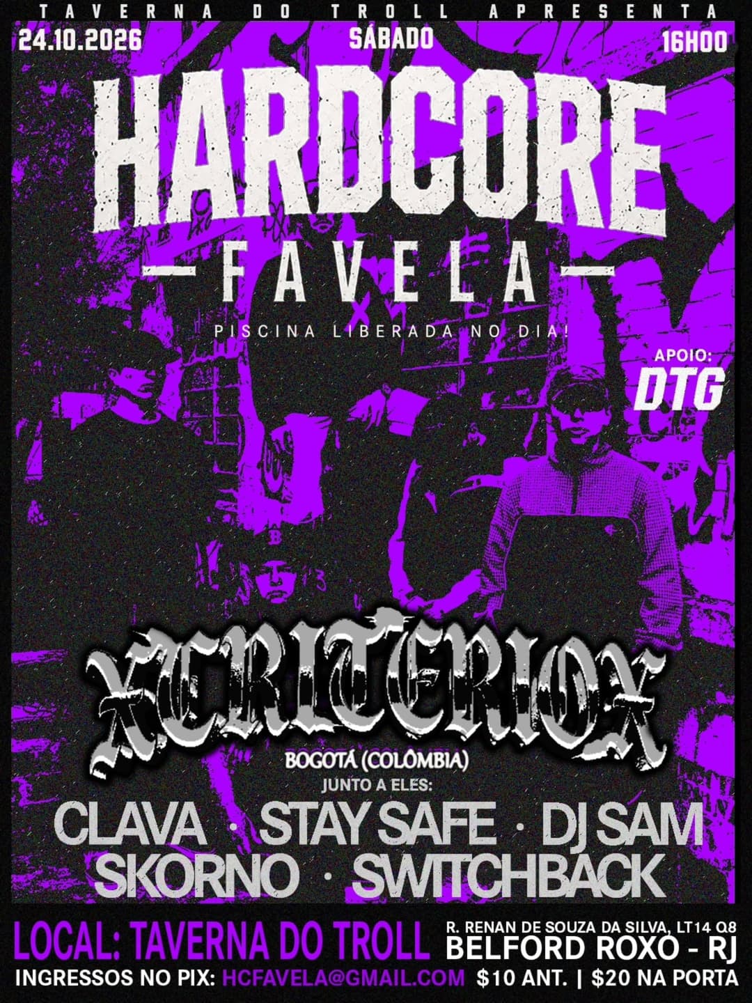 Flyer de Skorno, StaySafe, Switchback HC e mais 3 artistas