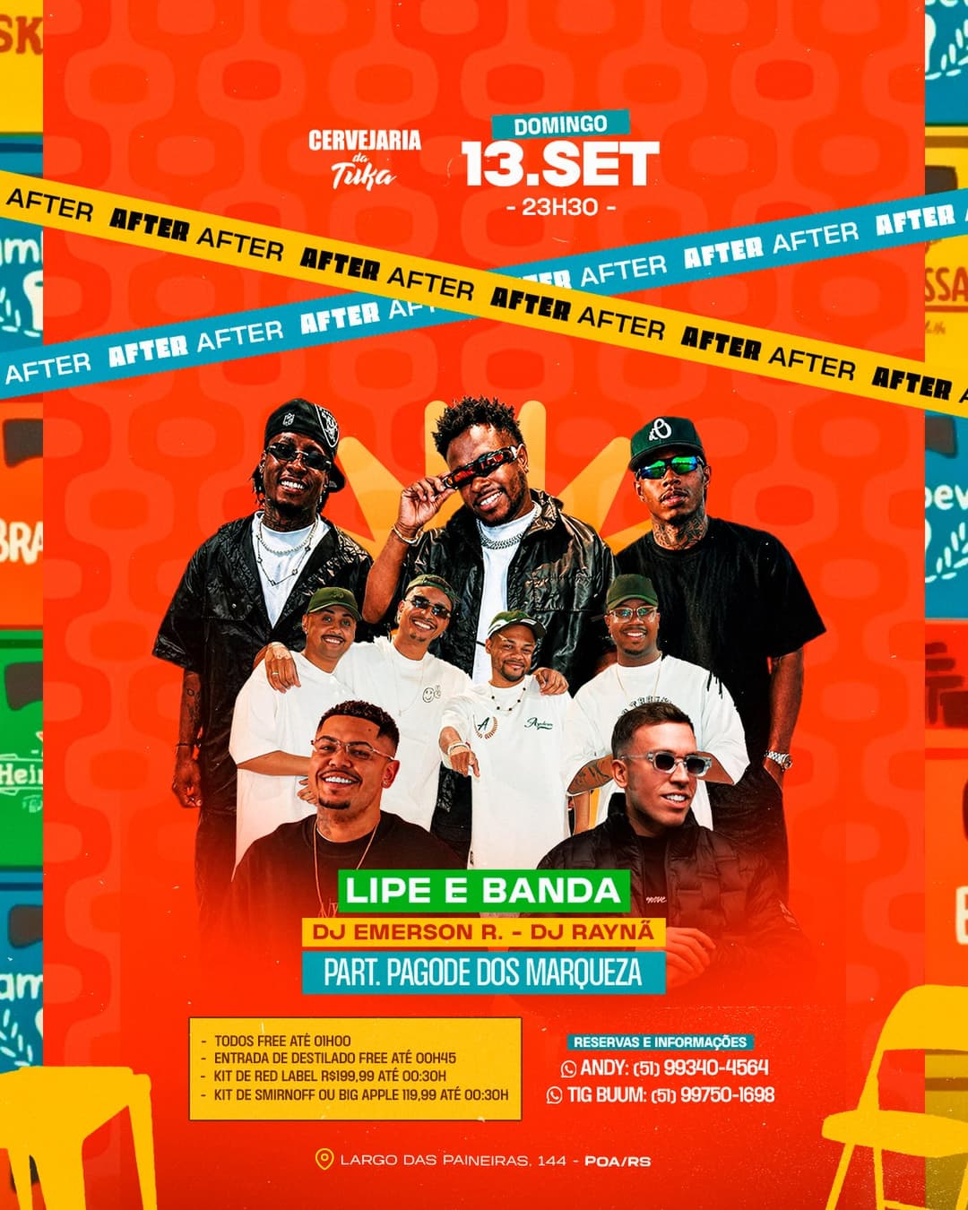 Flyer de Pagode do Lipe, Pagode dos Marqueza e mais 3 artistas