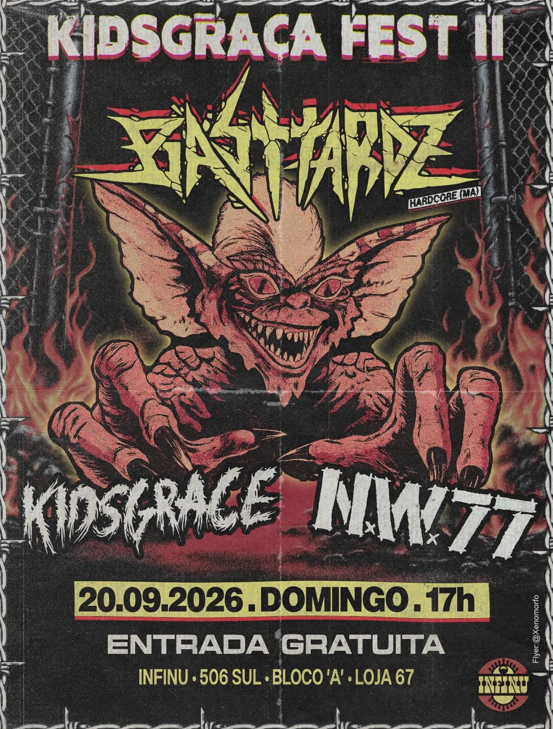 Flyer de Basttardz, Kidsgrace, Lascados e Deathiance