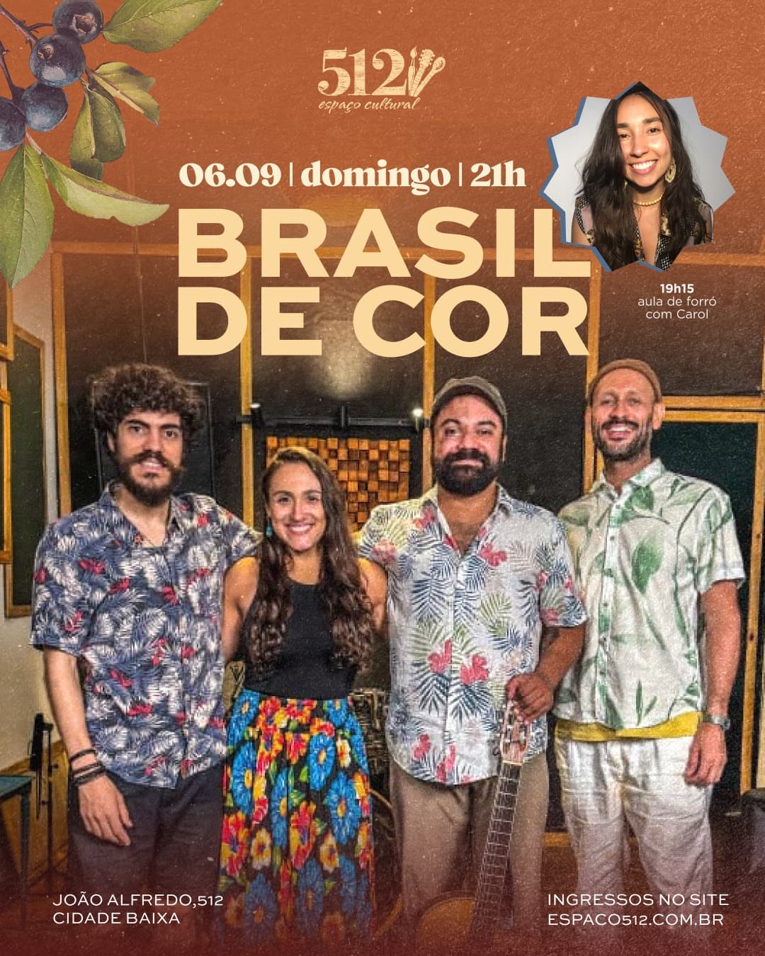 Flyer de Banda Brasil de Cor