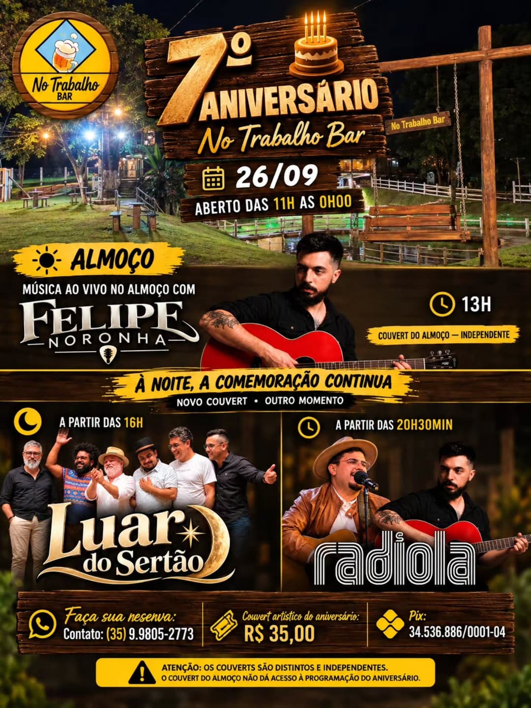 Flyer de Felipe Noronha, Luar do Sertão e Radiola