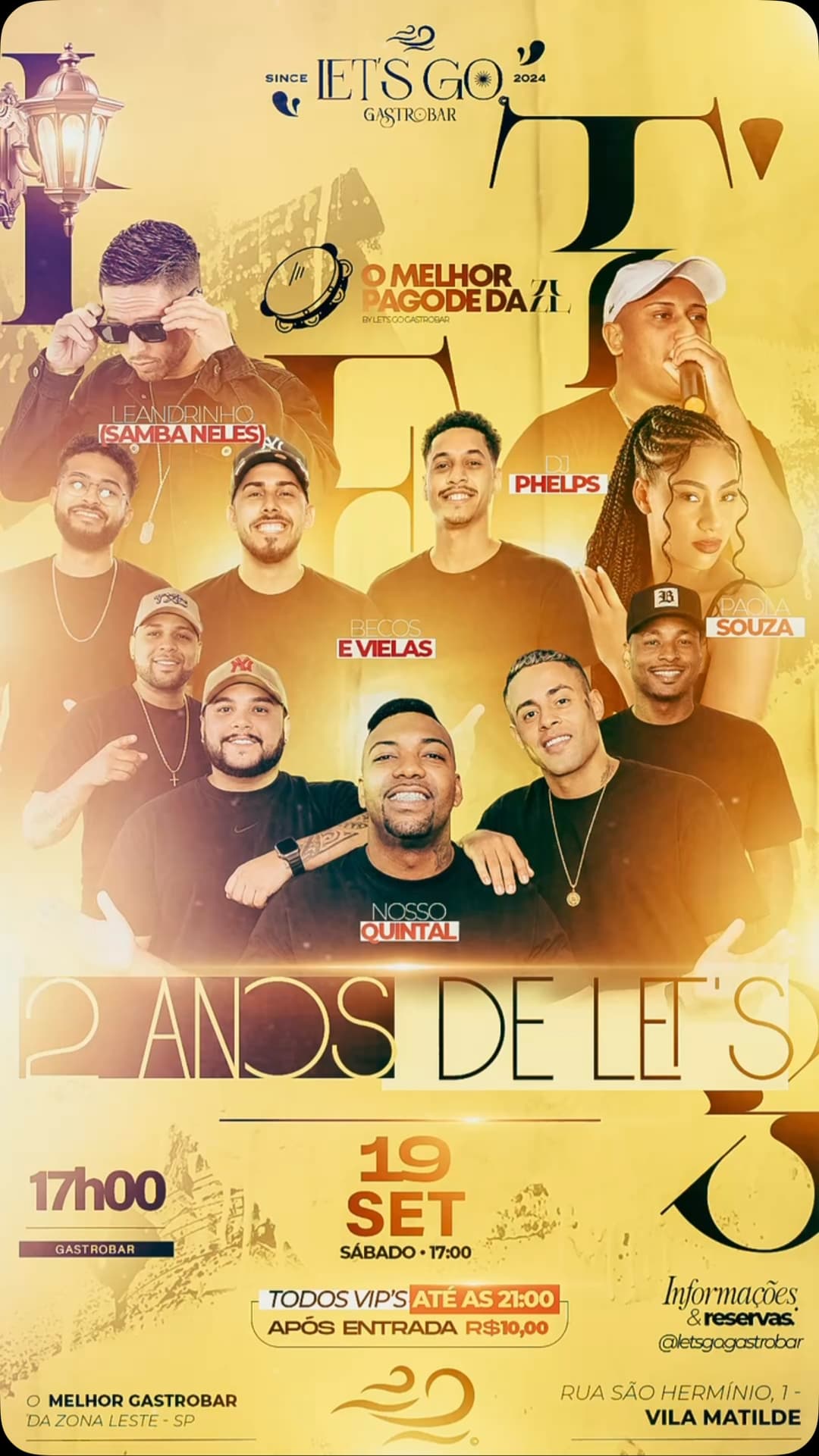 Flyer de Leandrinho, Paola Souza, Samba Neles e mais 2 artistas