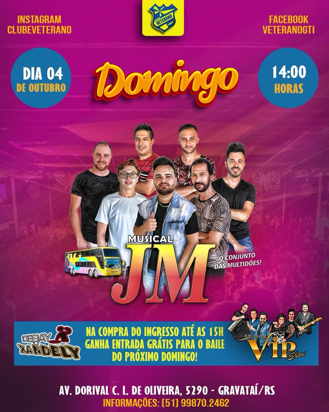 Flyer de JM, Musical JM e Musical Vip