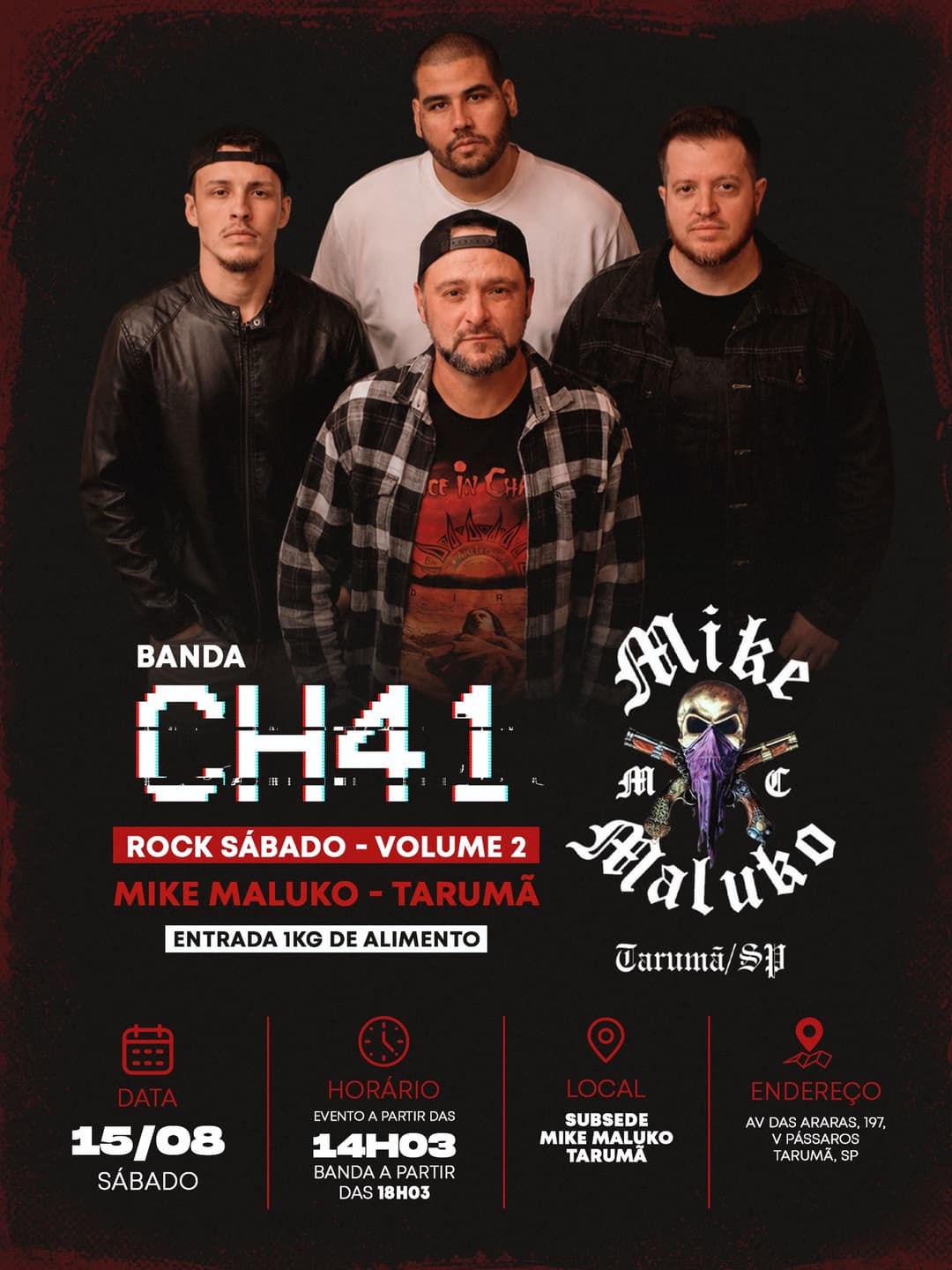 Flyer de CH 41 e Mike Maluko