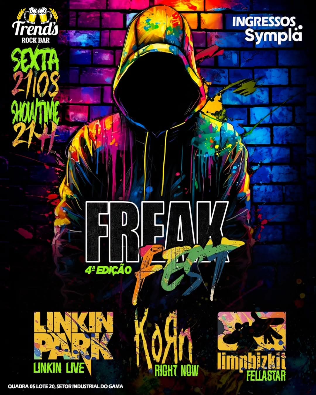 Flyer de Linkin Live, Fellastar e Right Now