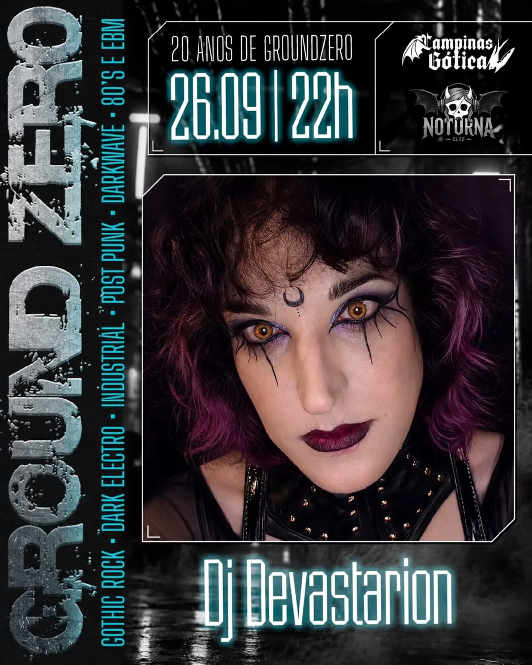 Flyer de Ground Zer0 e DJ Devastarion