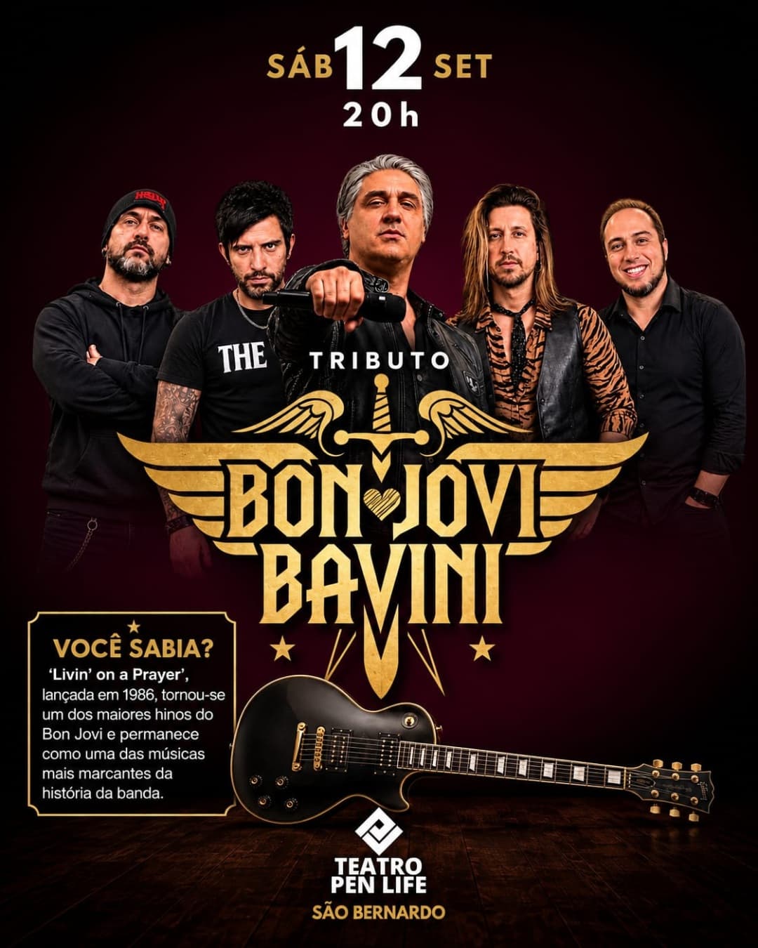 Flyer de Tributo Bon Jovi Bavini