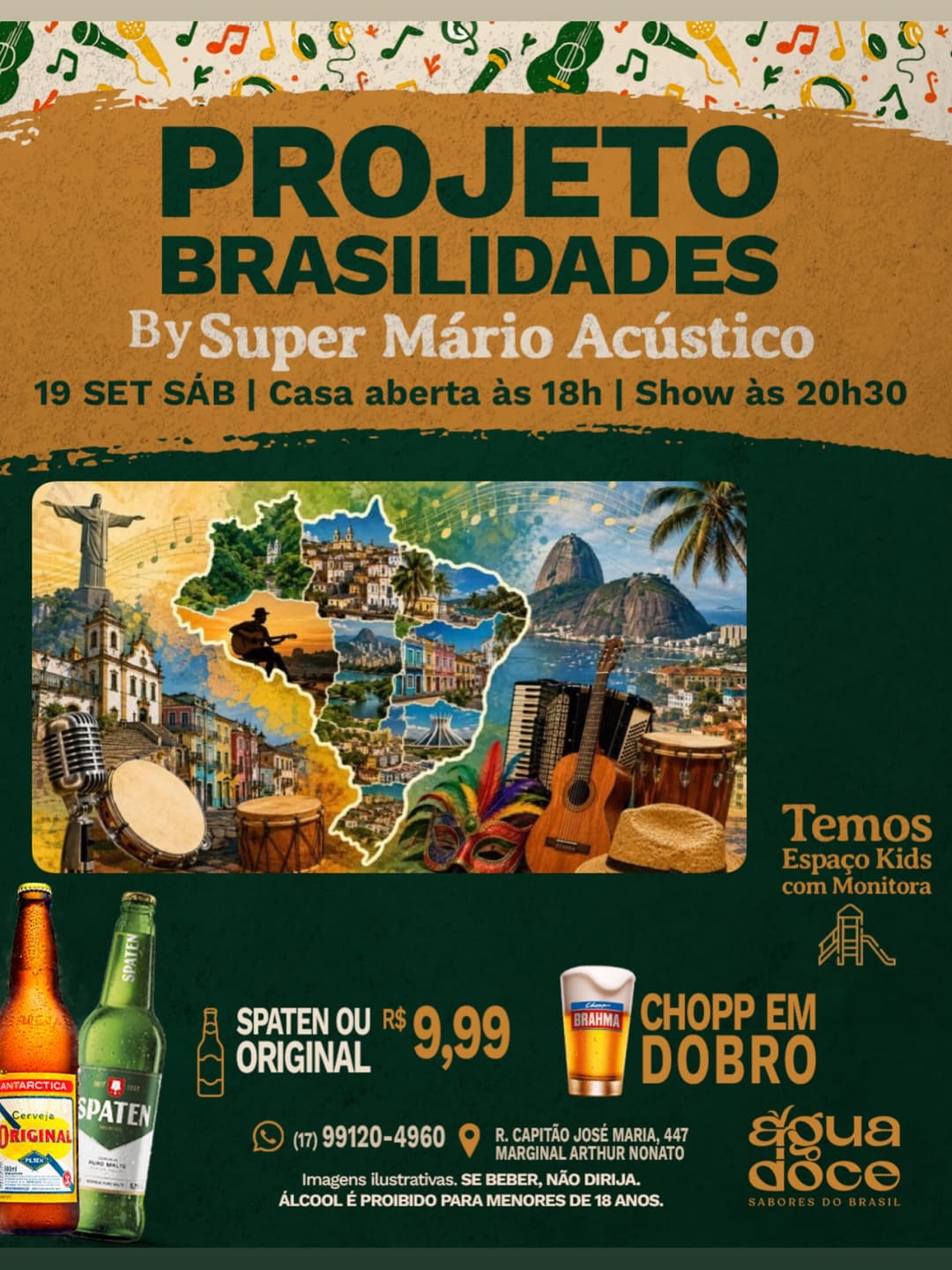 Flyer de Super Mário Acústico