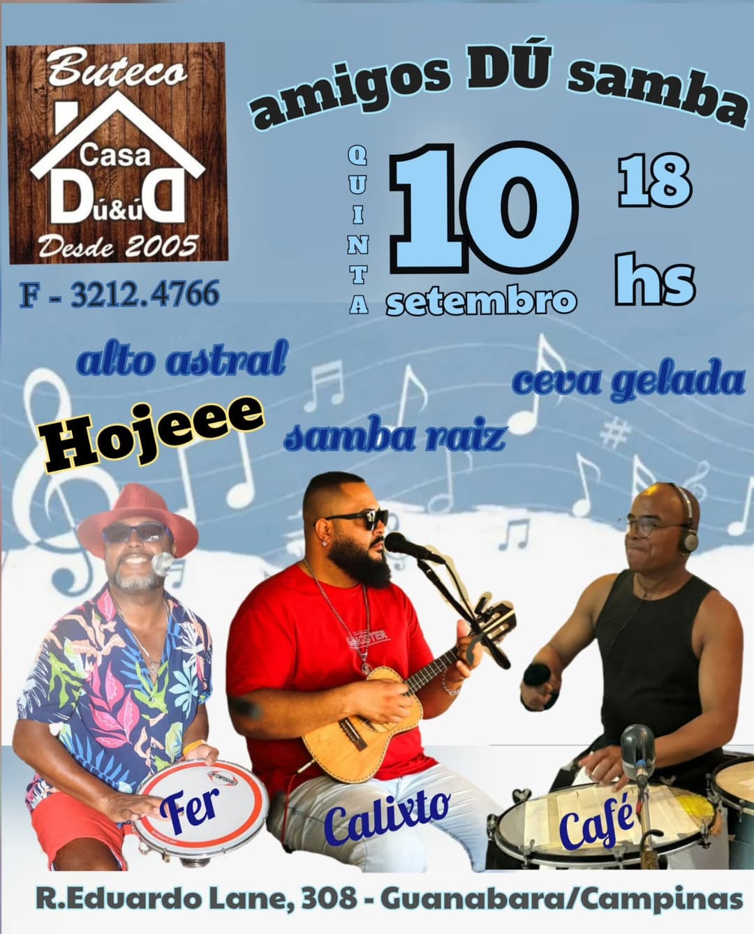 Flyer de Fer do Pan, Edson Calixto e Adilson Café