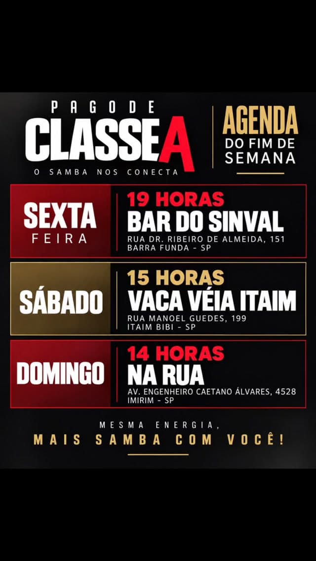 Flyer de Pagode Classe A