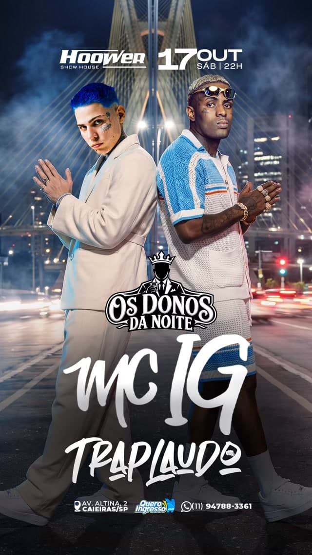 Flyer de MC IG e TrapLaudo
