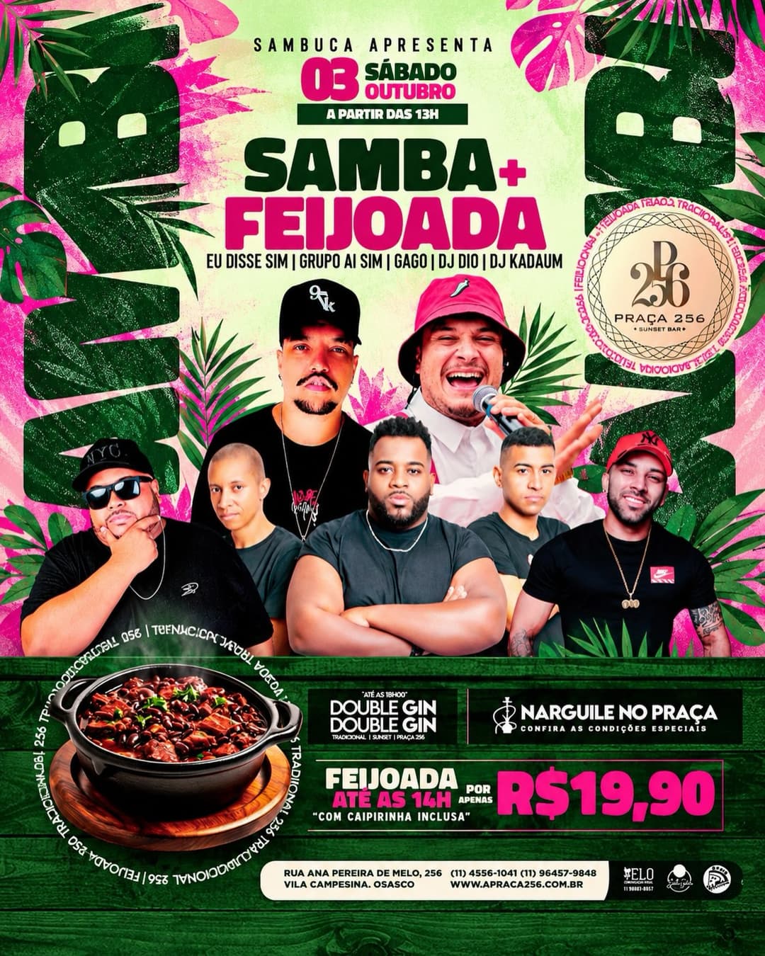 Flyer de Grupo Aí Sim 2011, Eu Disse Sim, Gago e mais 2 artistas