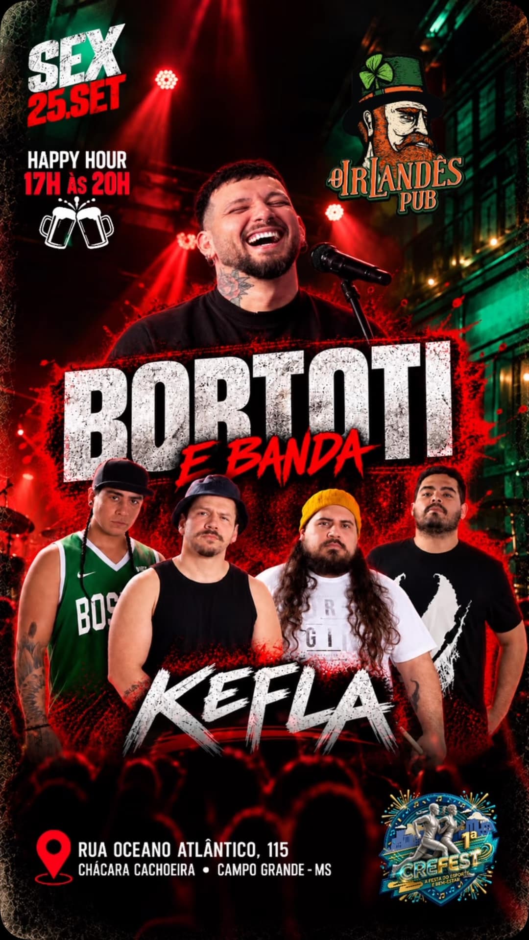 Flyer de Bortoti e Banda e Banda Kefla