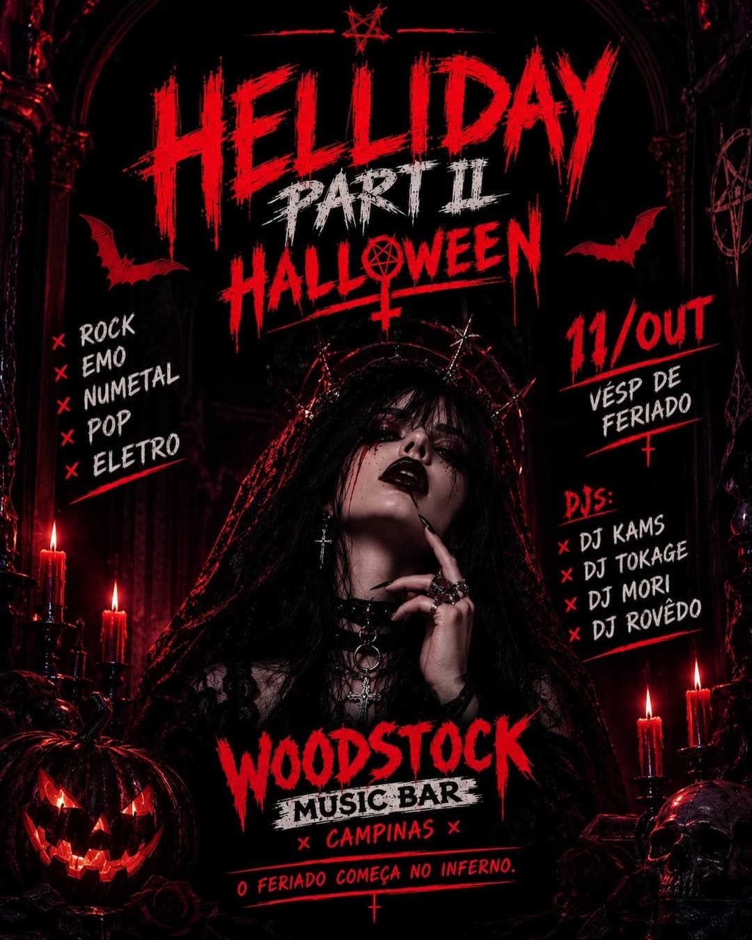 Flyer de Kams, DJ Tokage, DJ Mori, DJ Rovêdo e Helliday Part II