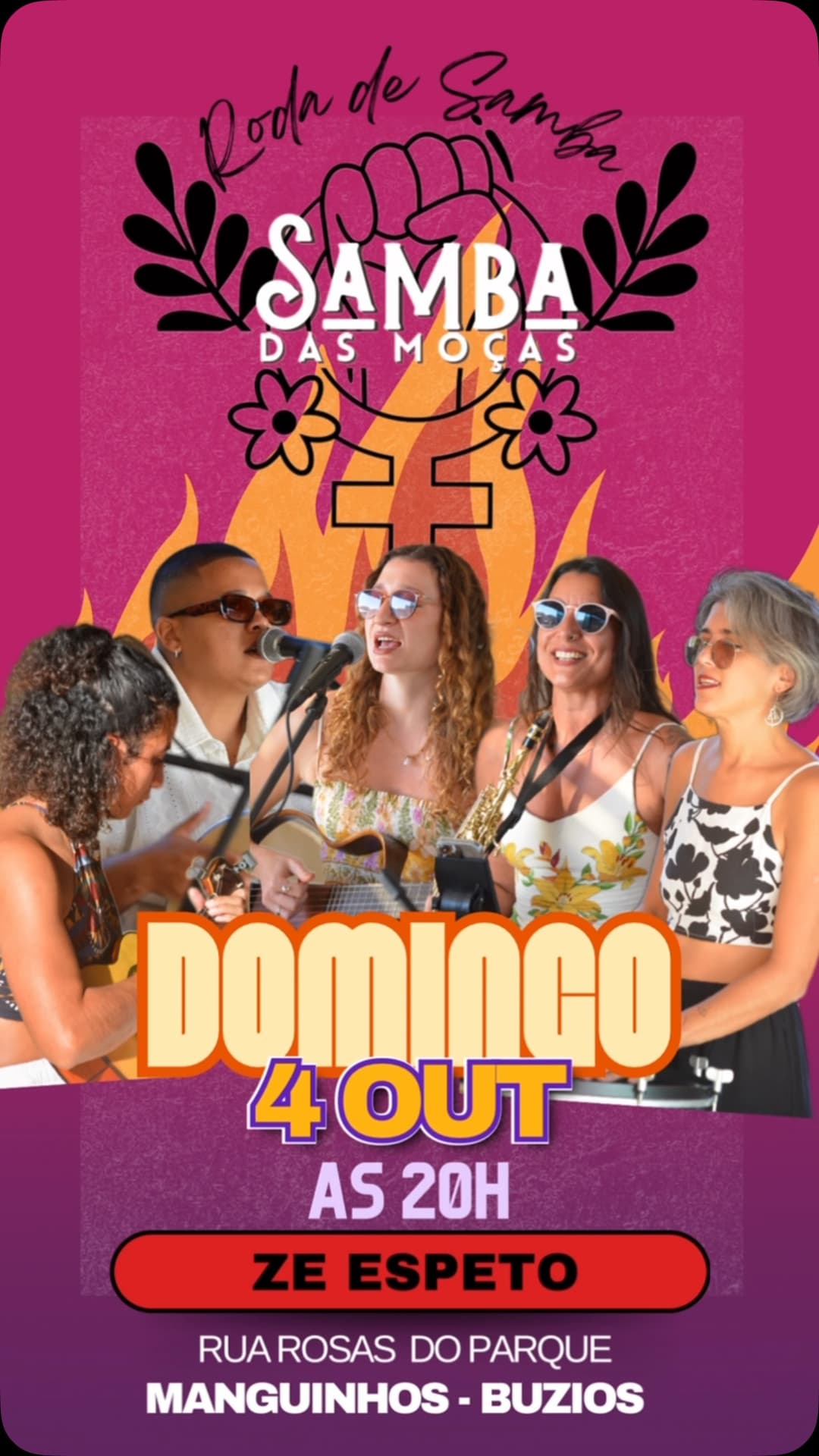 Flyer de Samba das Moças
