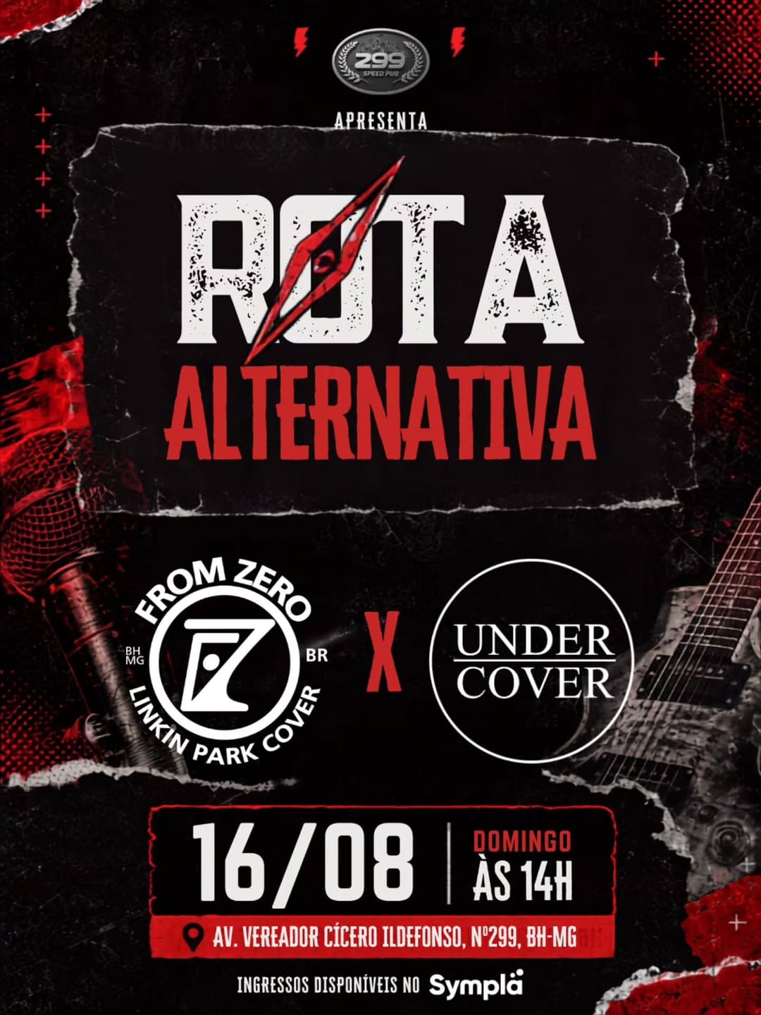 Flyer de Undercover, From Zero e Indie Rock