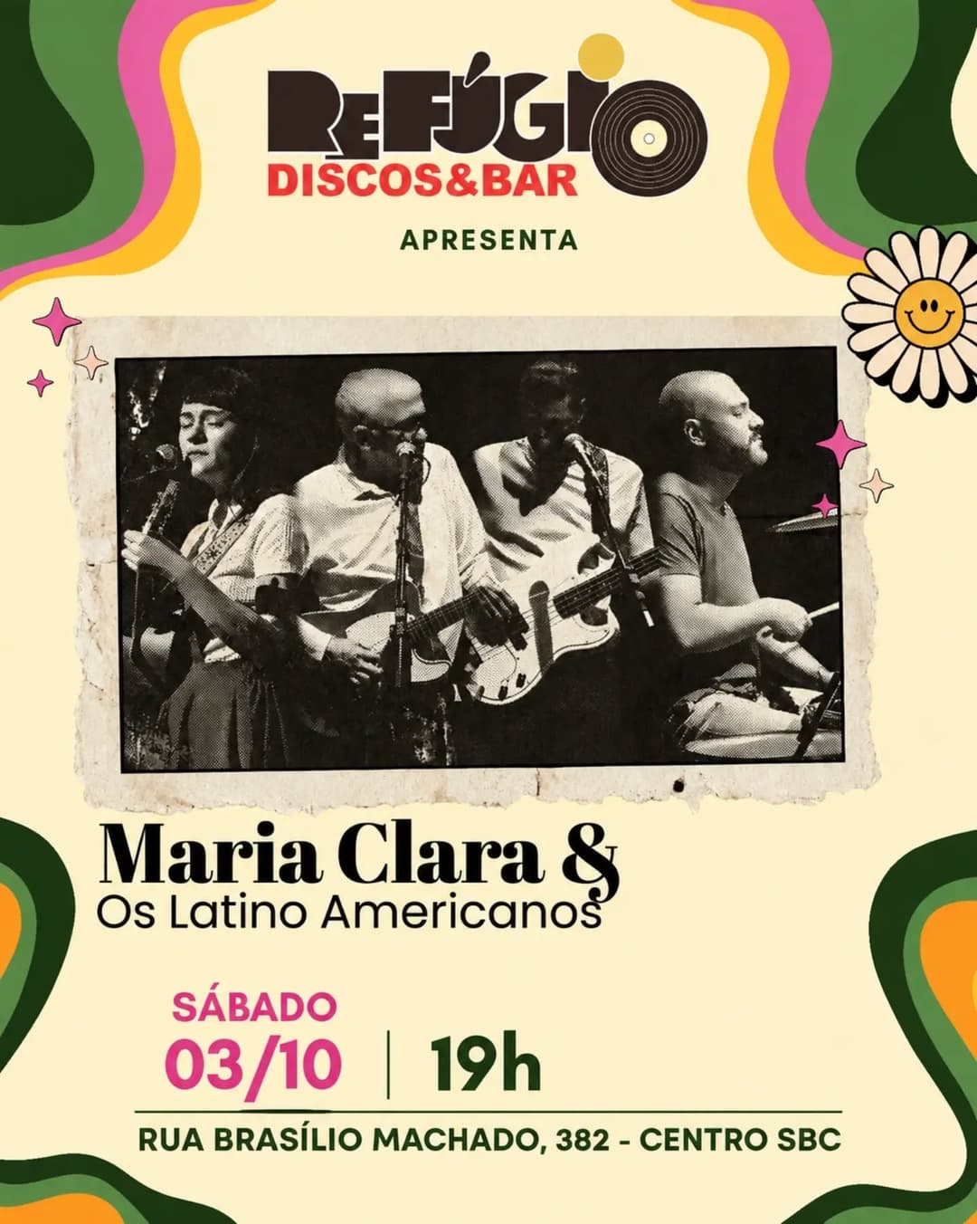 Flyer de Maria Clara & Os Latino Americanos