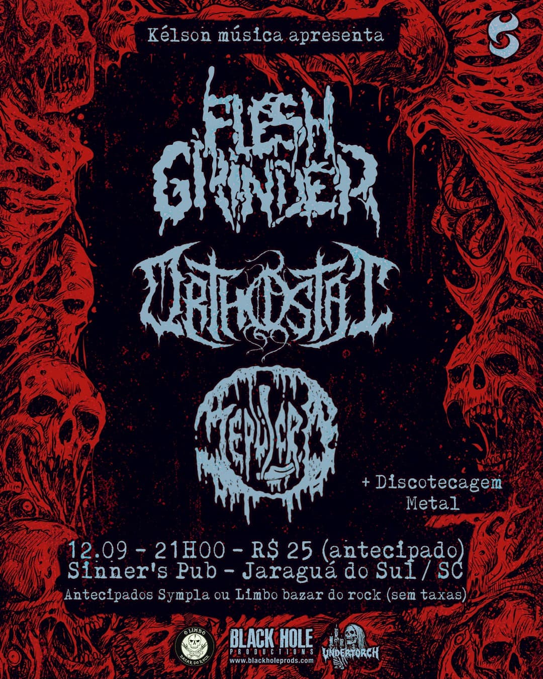 Flyer de Flesh Grinder, Orthostat e Sepülcro