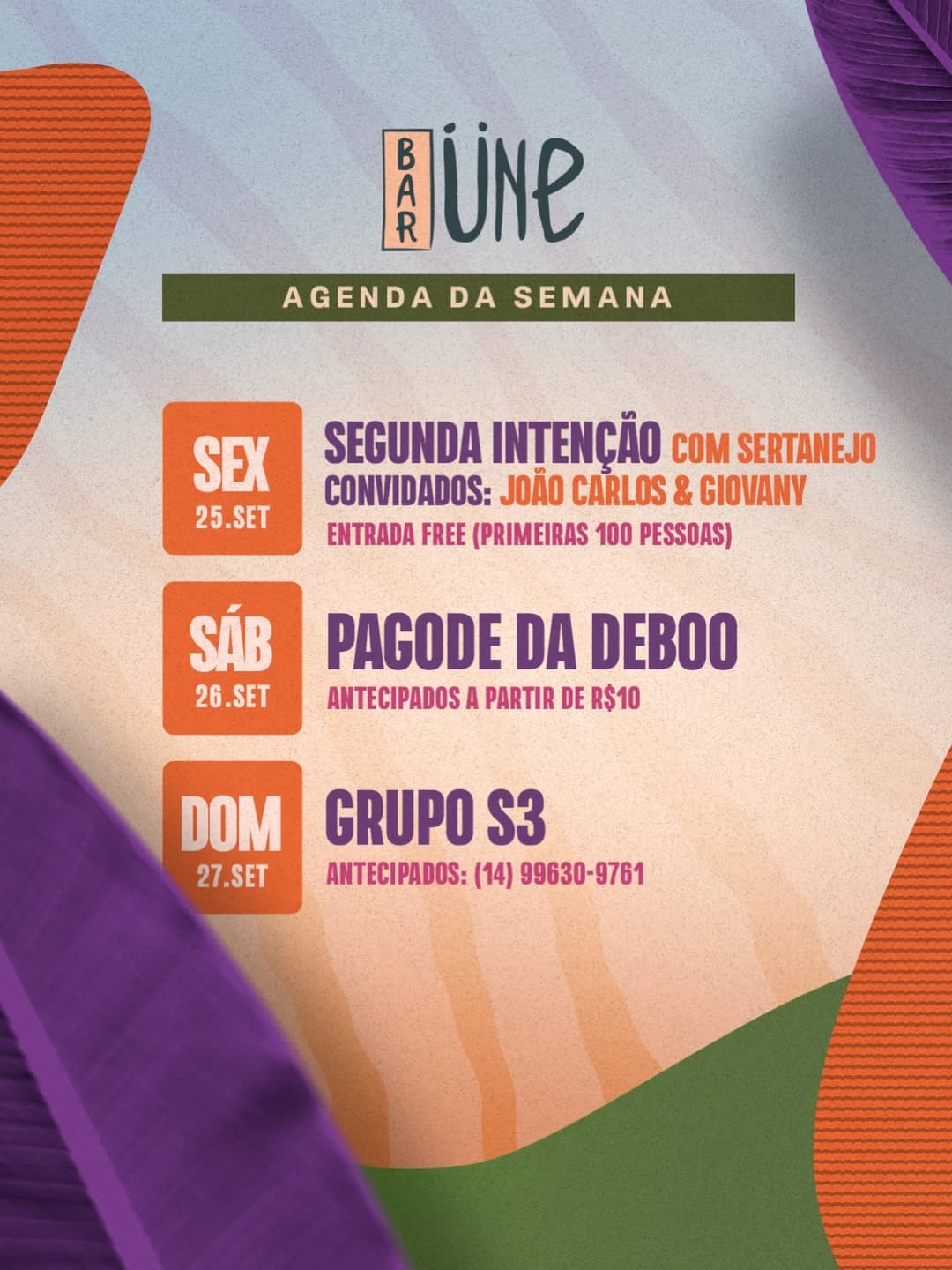 Flyer de Segunda Intenção e João Carlos & Giovany