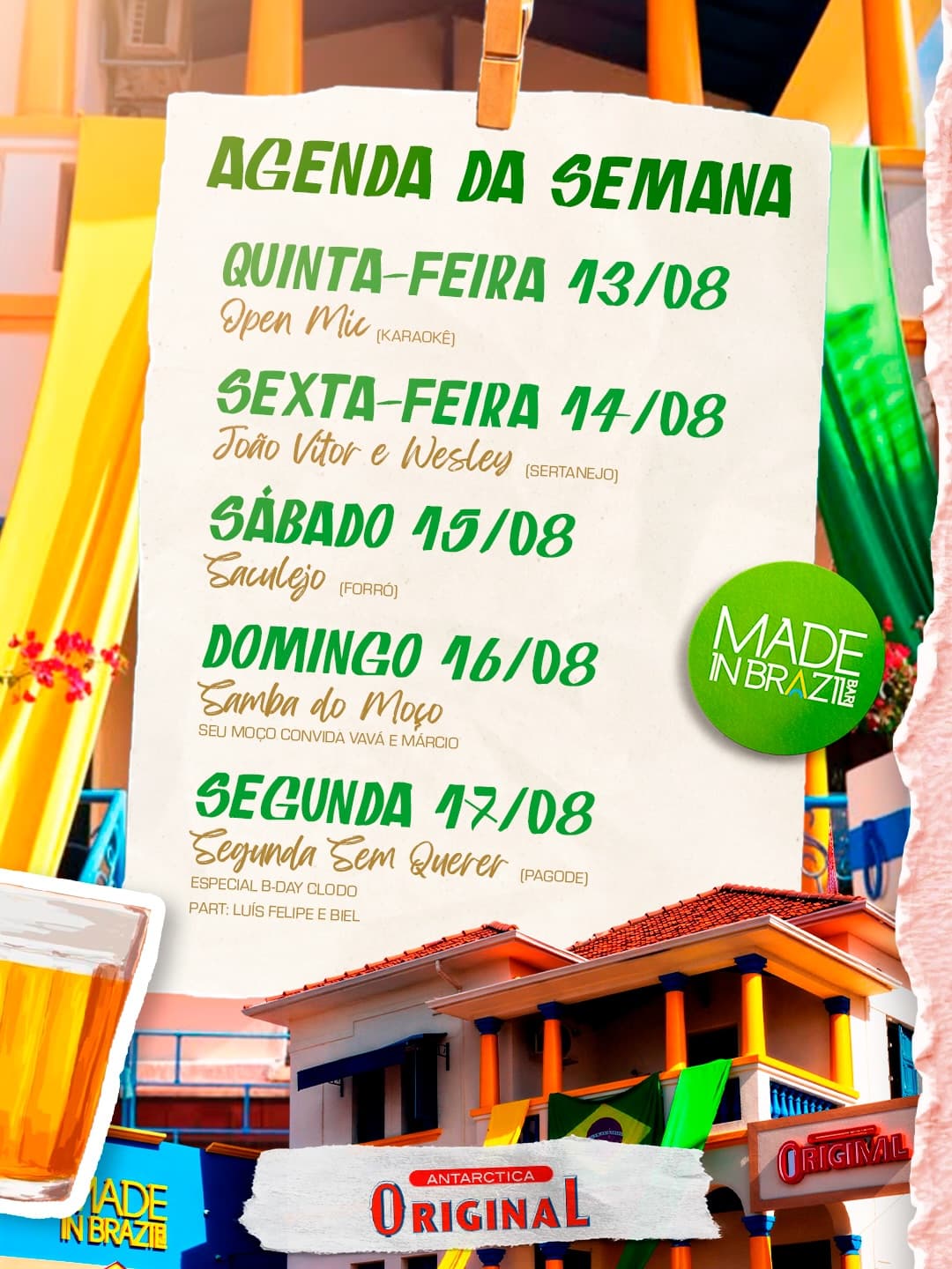 Flyer de Segunda Sem Querer, Luis Felipe Roque e Antonio e Biel Sem Reznha