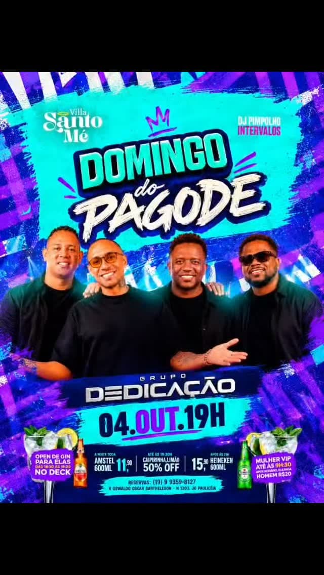 Flyer de Grupo Dedicação e DJ Pimpolho