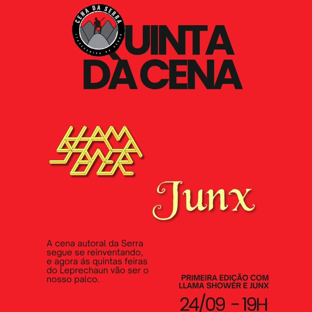 Flyer de Llama Shower e Felipe Junqueira