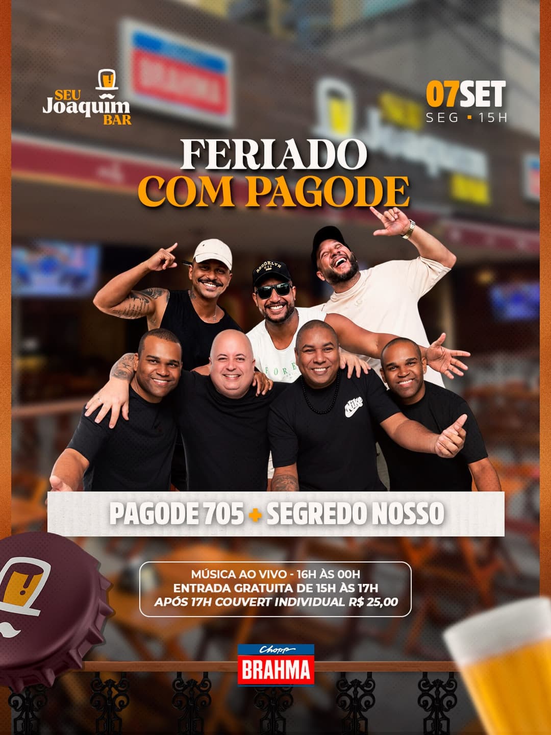 Flyer de Grupo Pagode 705 e Grupo Segredo Nosso