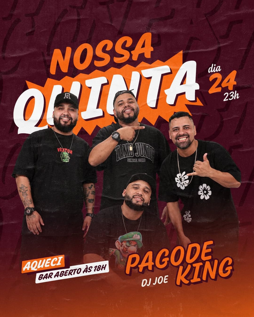 Flyer de Joe e Pagode King