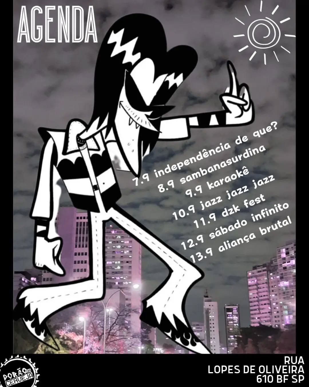 Flyer de Mosca Negra, Rejeitados Punk e Maldita Ambição