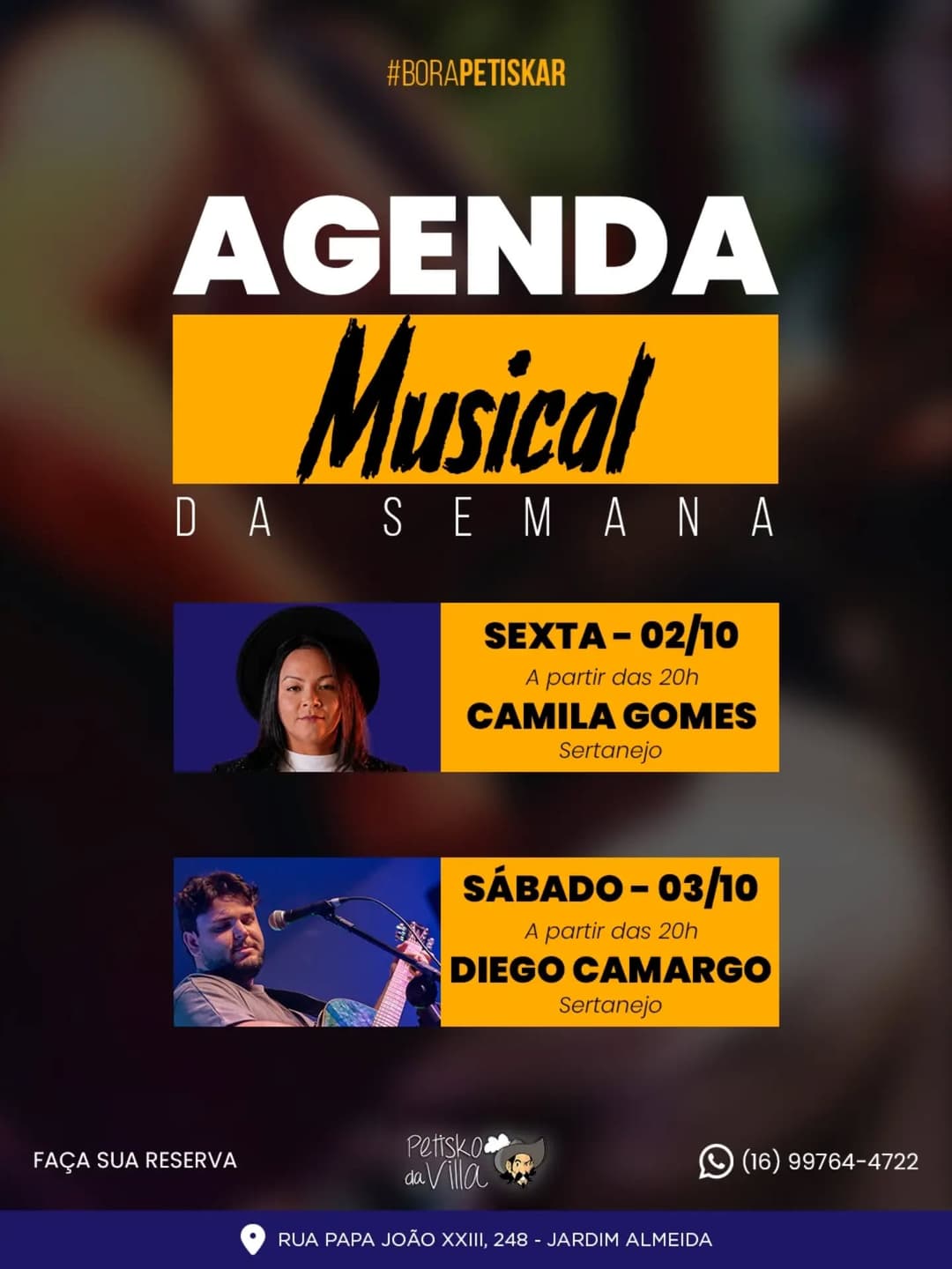 Flyer de Camila Gomes