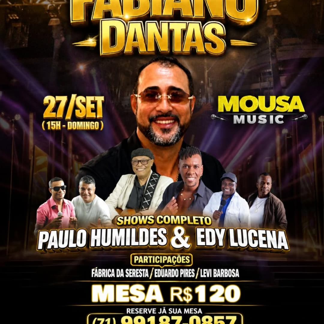 Flyer de Paulo Humildes, Edy Lucena e mais 4 artistas