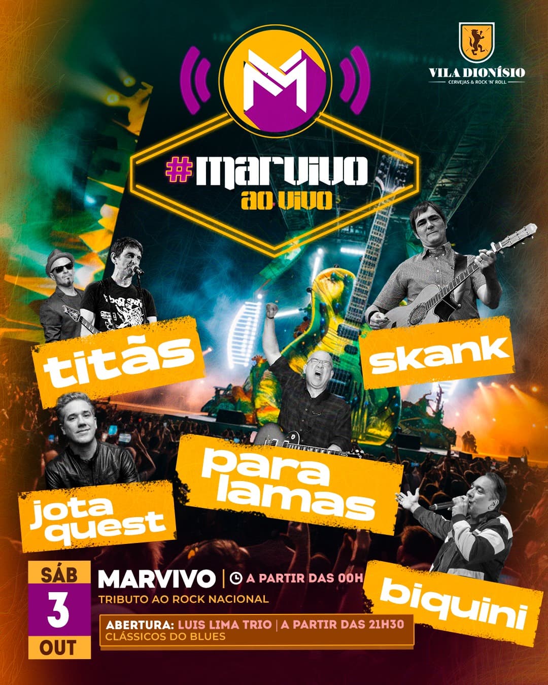 Flyer de Luis Lima Trio e Marvivo