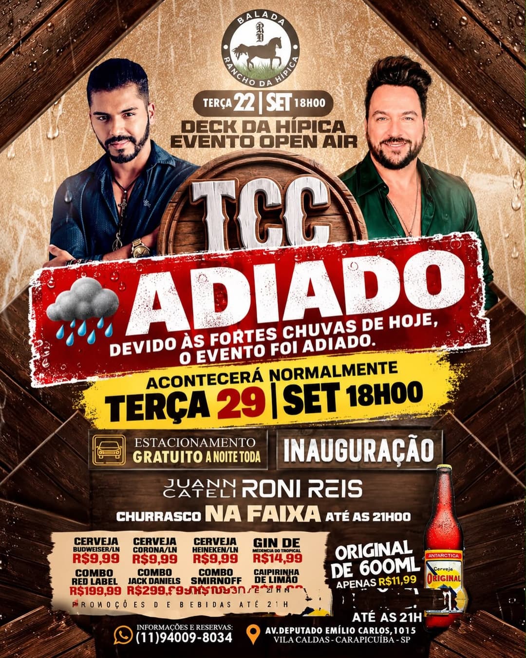 Flyer de Juann Cateli e Roni Reis
